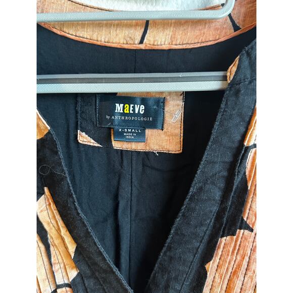 Anthropologie Maeve Black Flutter Sleeve Maeve Cassandra Maxi Dress XS - Picture 9 of 12